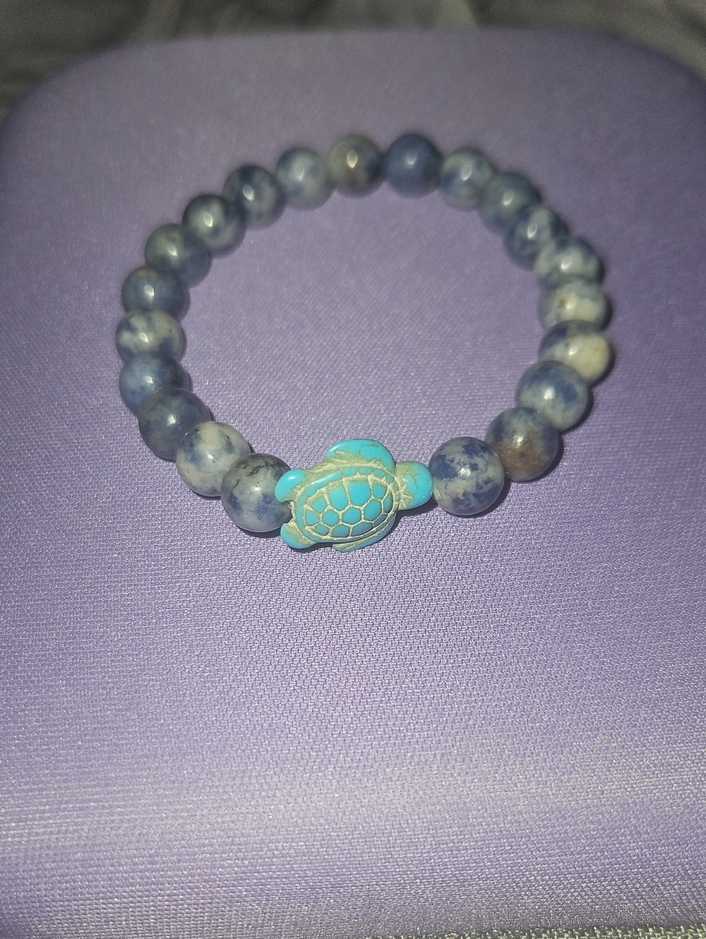 Blue Jasper And Turquoise Sea Turtle Bracelet